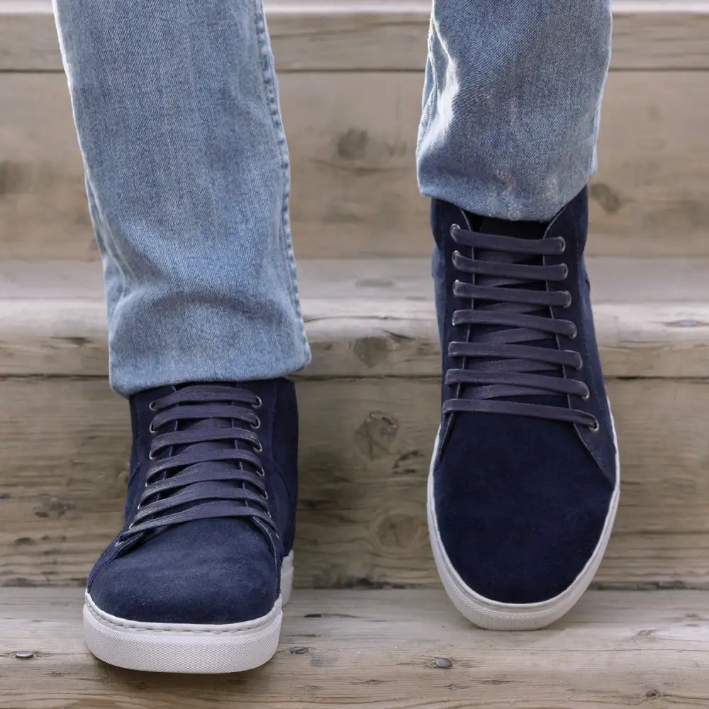 Textured Suede High Top Sneakers