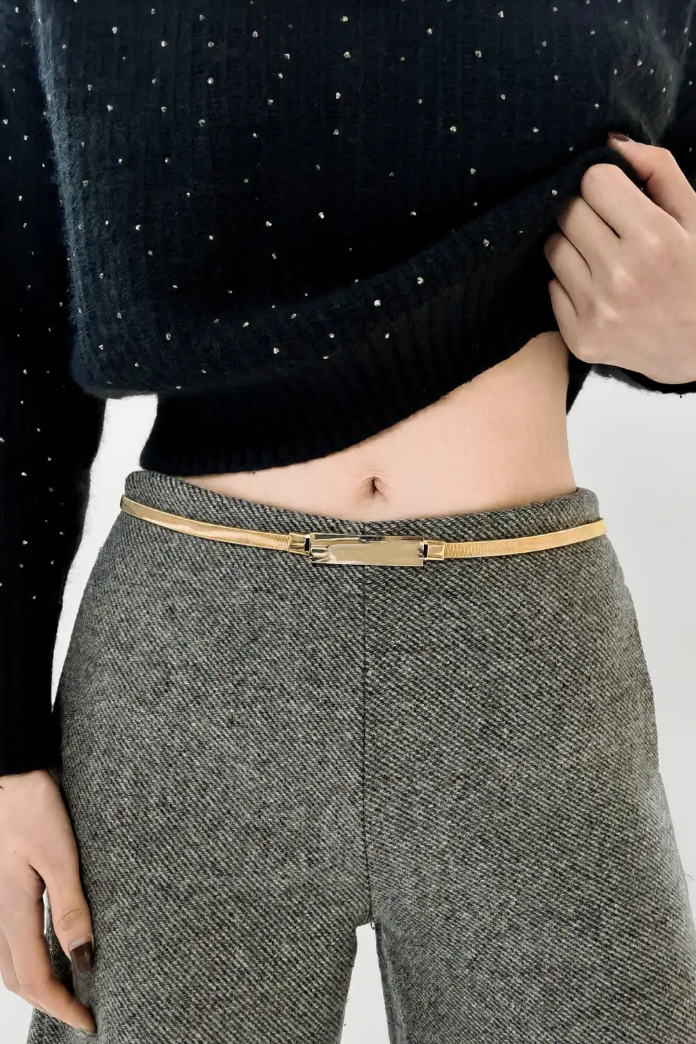 Slim Elastic Buckle Belt