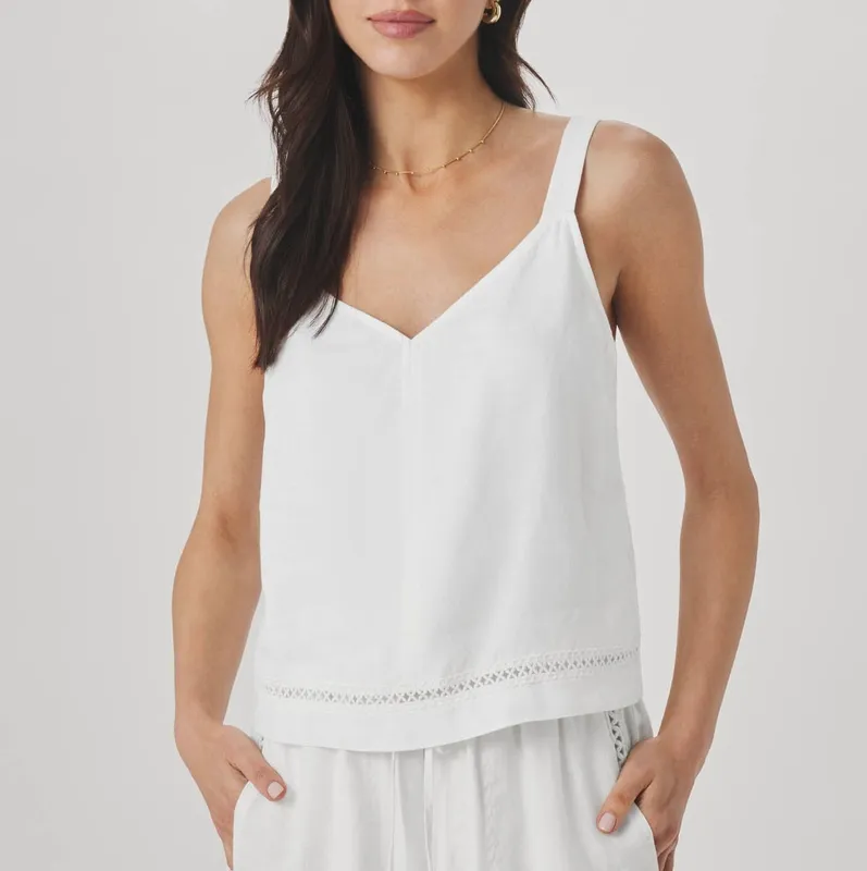 Linen Trim Tank Top