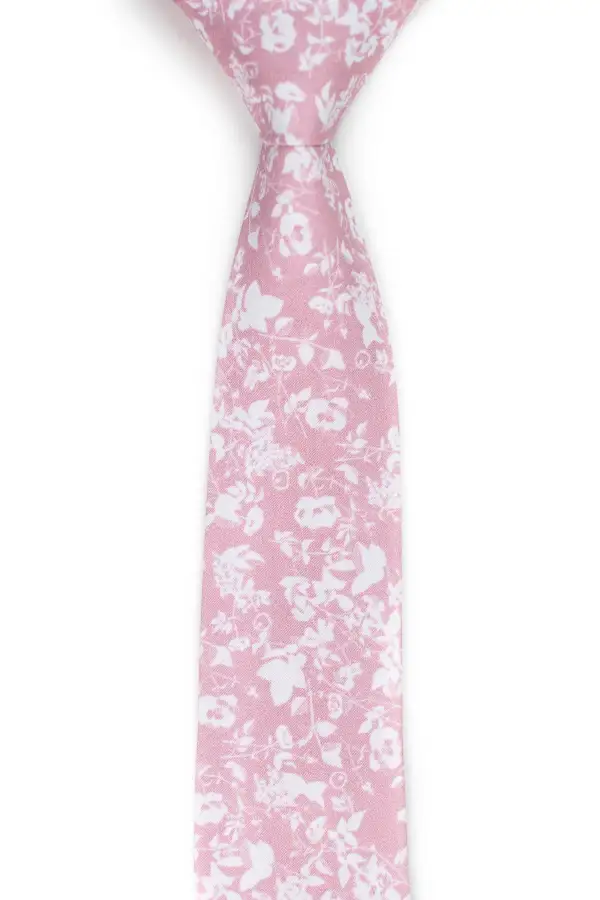 Crisp Botanical Floral Pattern Necktie