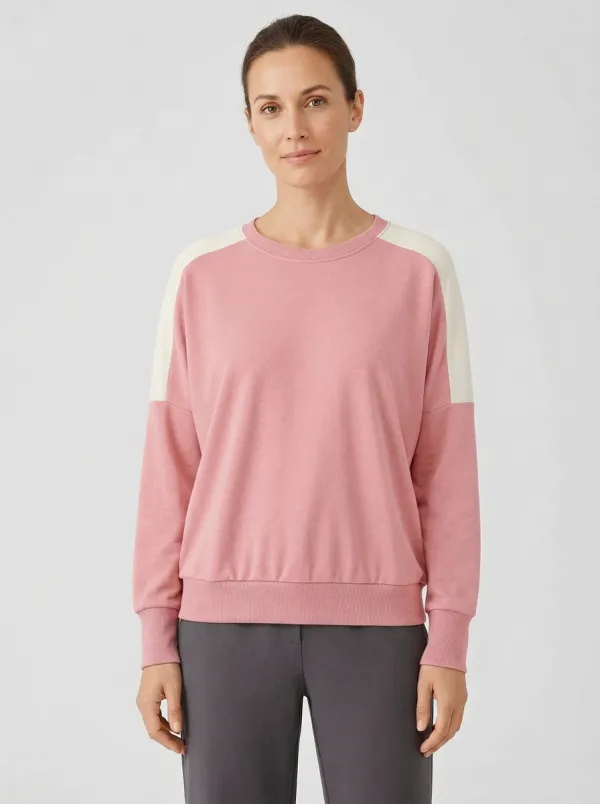 Women's Dropped-Shoulder Colorblock Crew-Neck Sweatshirt