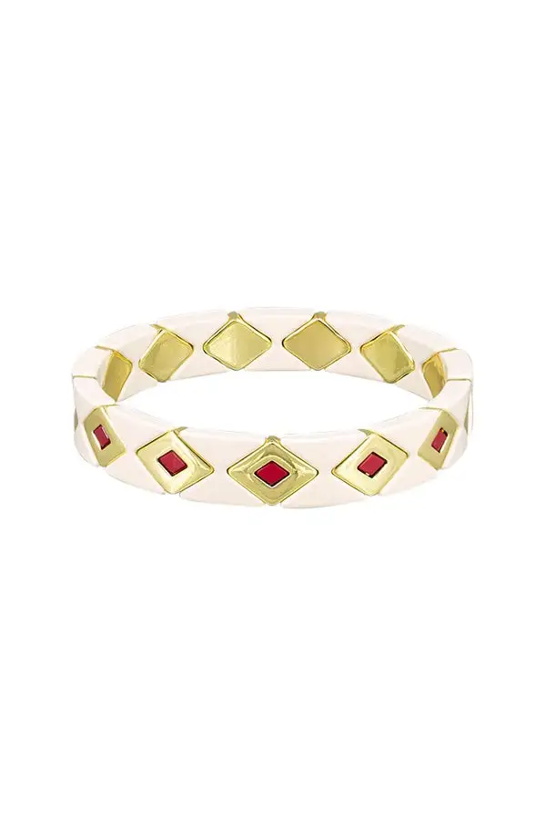 Enamel Triangle Tile Bracelet