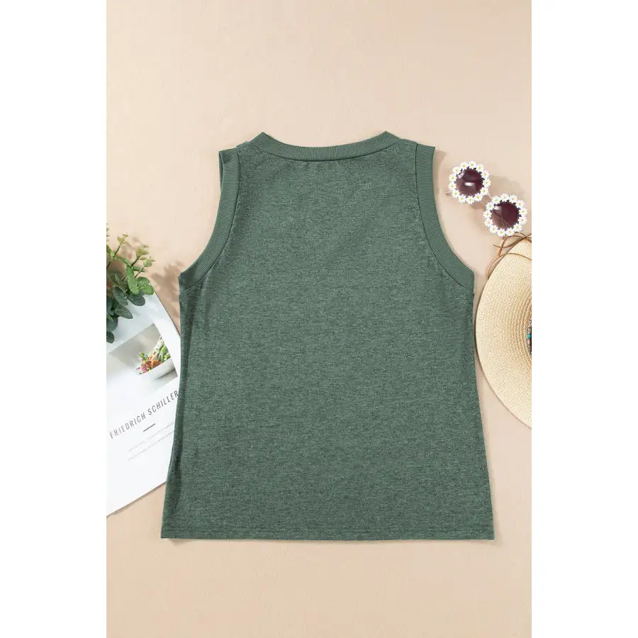 Minimal V Neck Wide Strap Tank