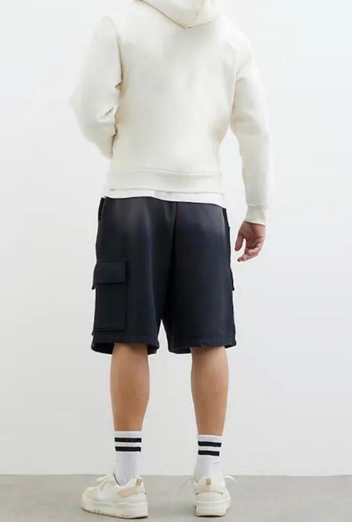 Men's Stylish Hooded White Basic Sweatshirt