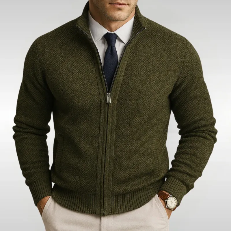 Smart Zip Knit Cardigan