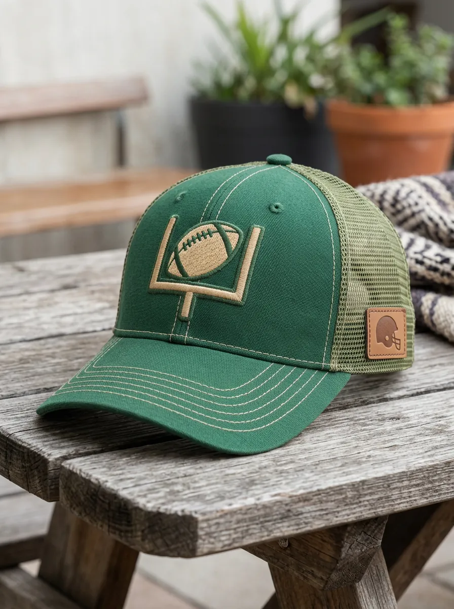 Men's American Football Fan Goalpost Embroidered Mesh Trucker Hat