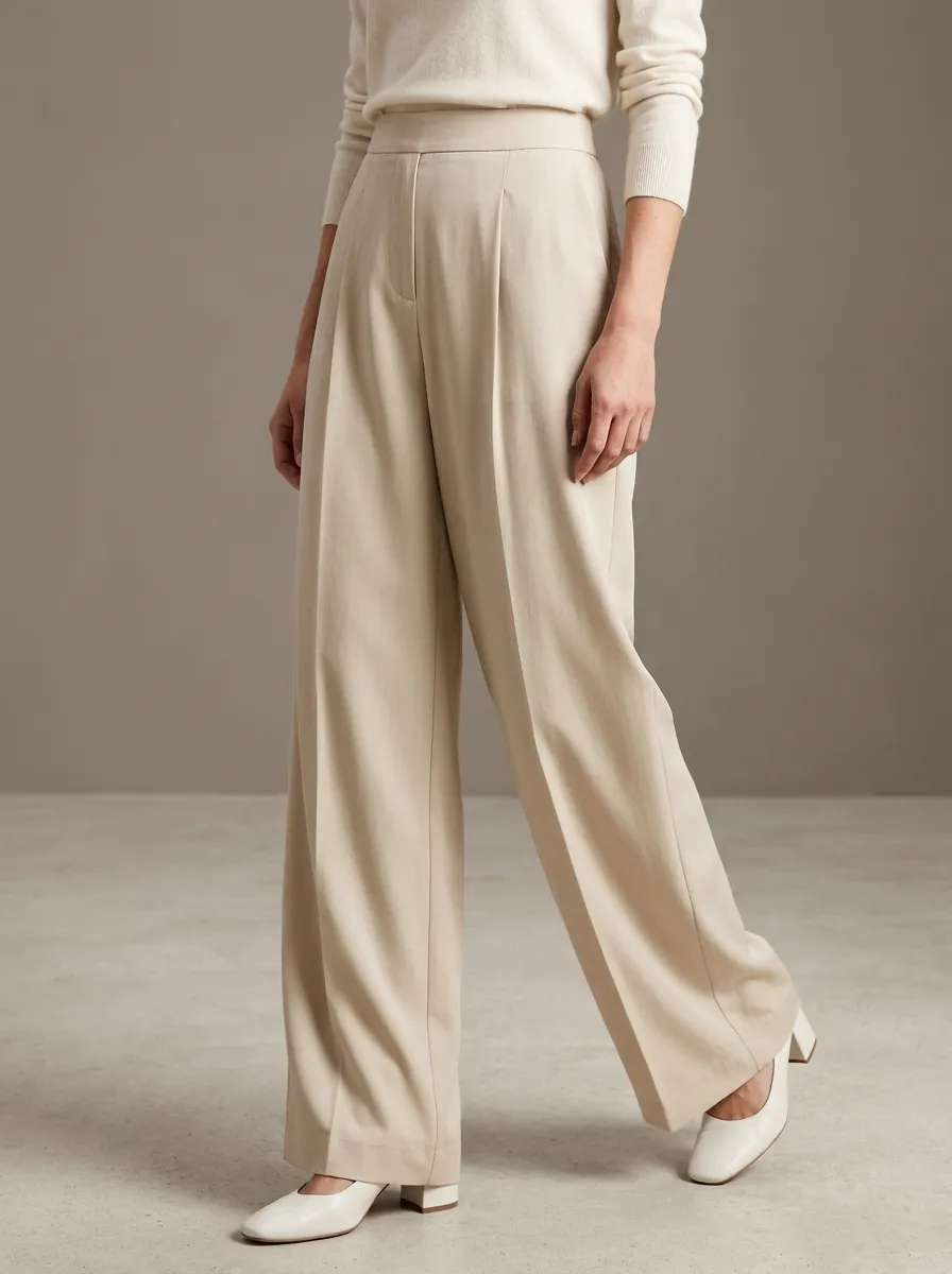 Polished Wide-Leg Minimalist Casual Wide Leg Pants