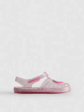 Glitter Caged Jelly Sandals