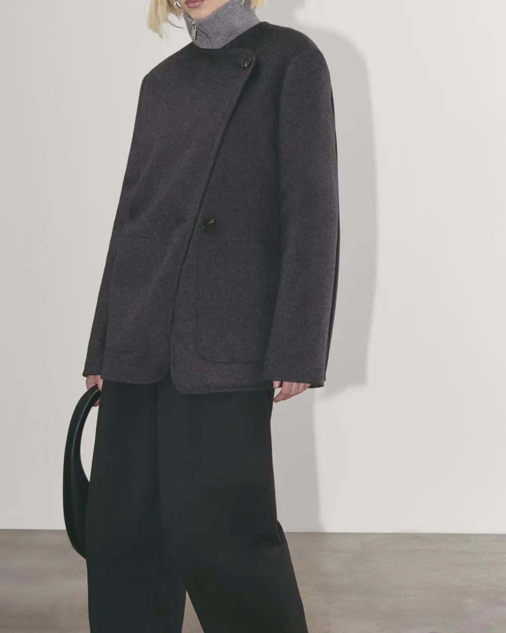 Short Wool Coat With Lapel