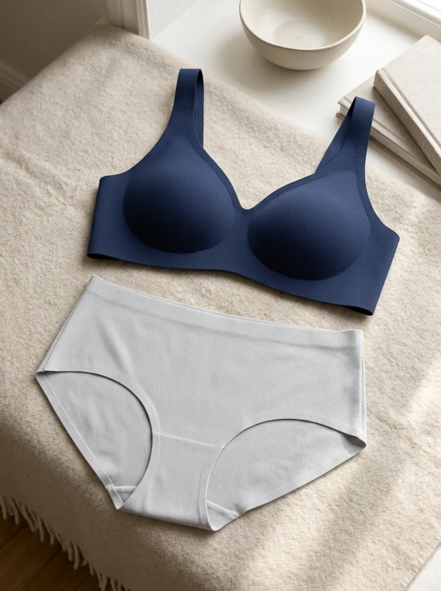 Women's And Ribbed Seamless And Lingerie Set