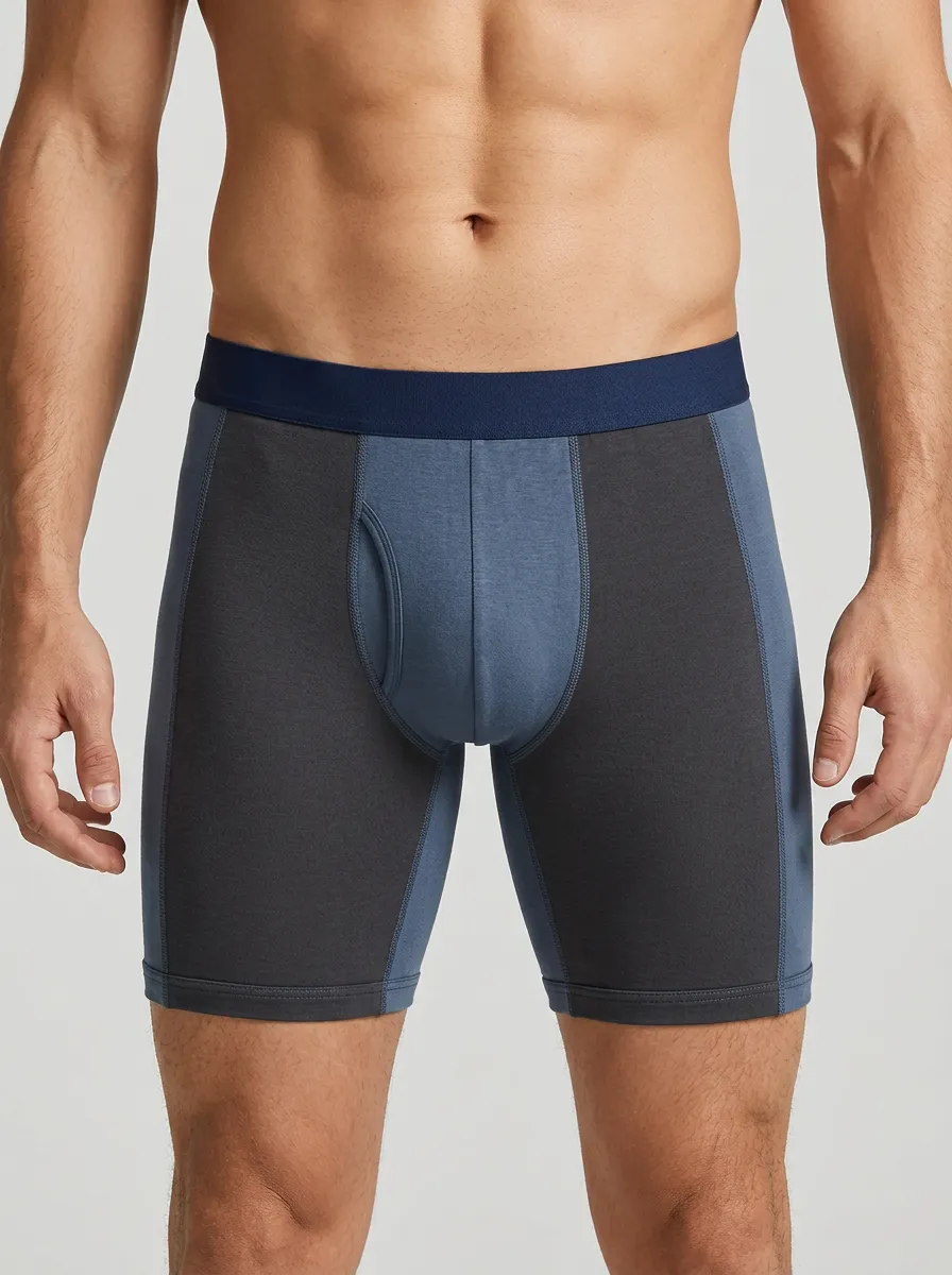Men's Colorblock Athletic Fit Printed Boxer Briefs