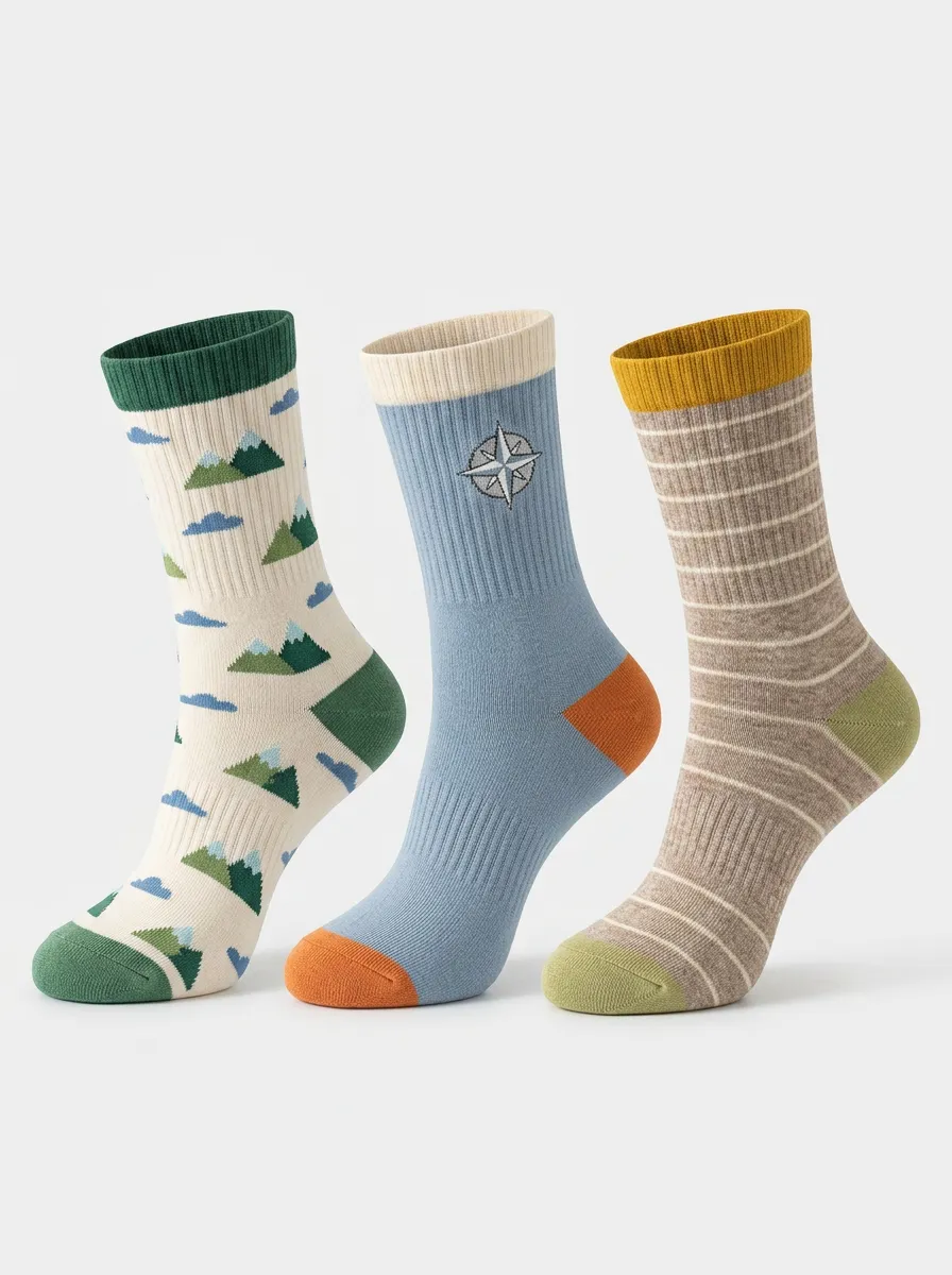Everyday Striped Women's Three-Pair Crew Socks