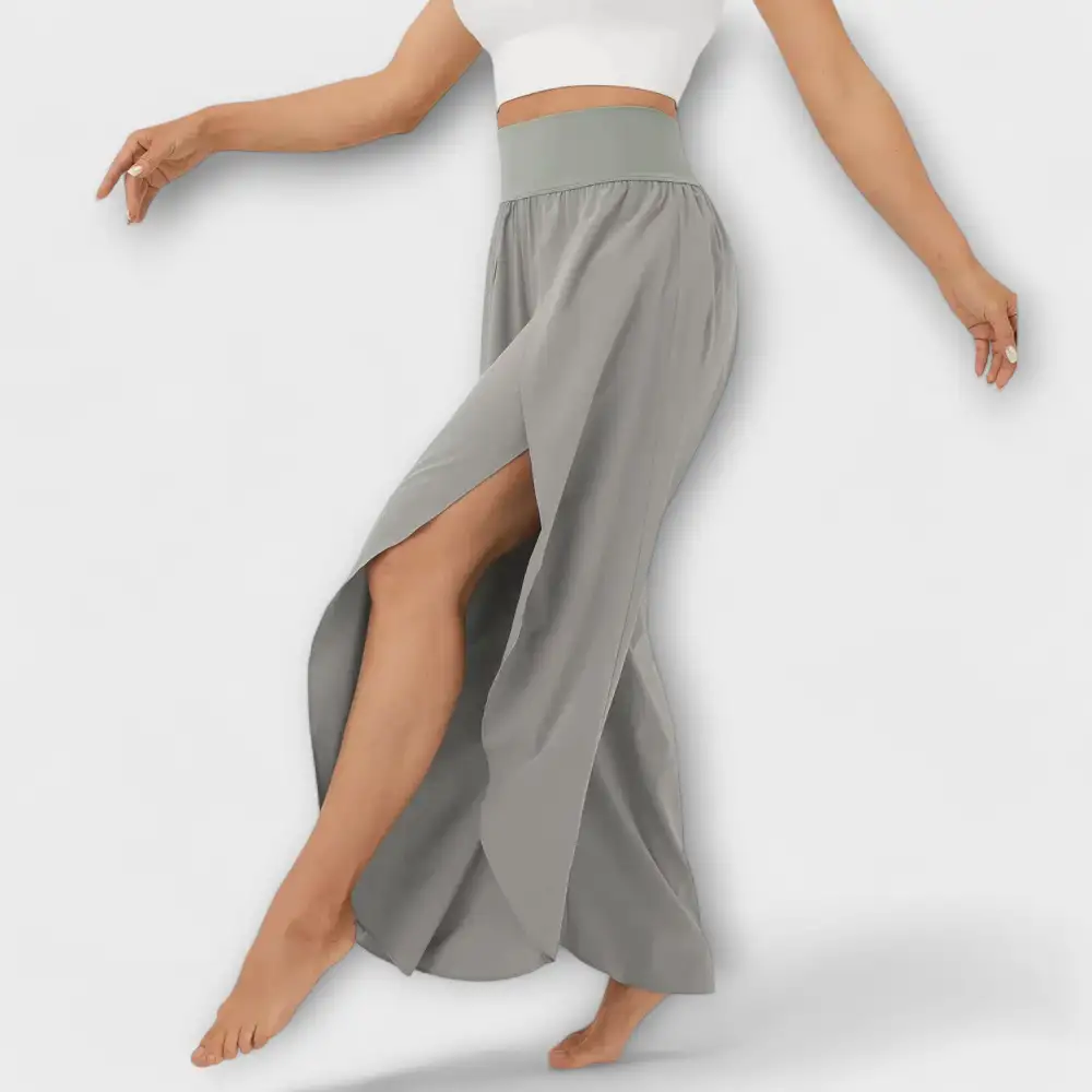 Flared Leg Relaxed Fit Lightweight Trousers