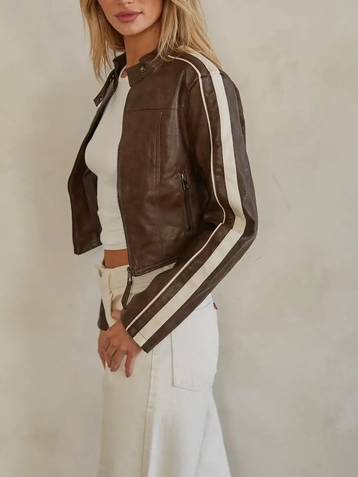 Leather Cropped Jacket