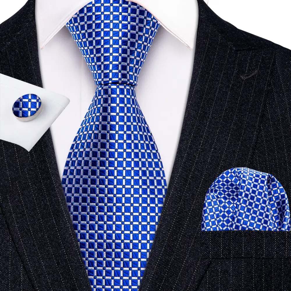 Plaid Business Silk Necktie Set