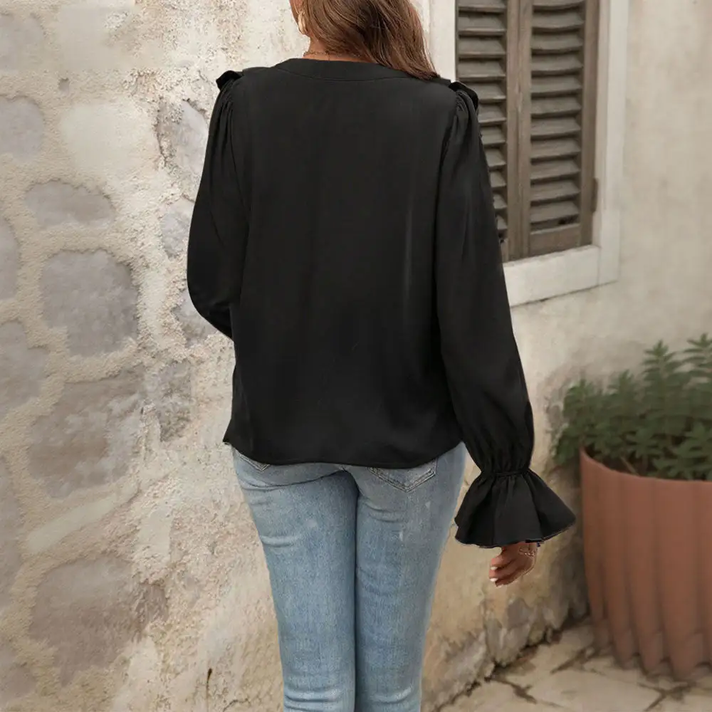 Modern Romance Ruffled V-Neck Blouse