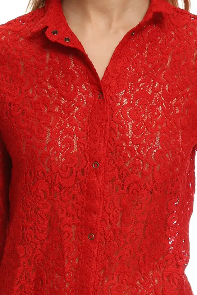 Wool Lace Blouse Shirt