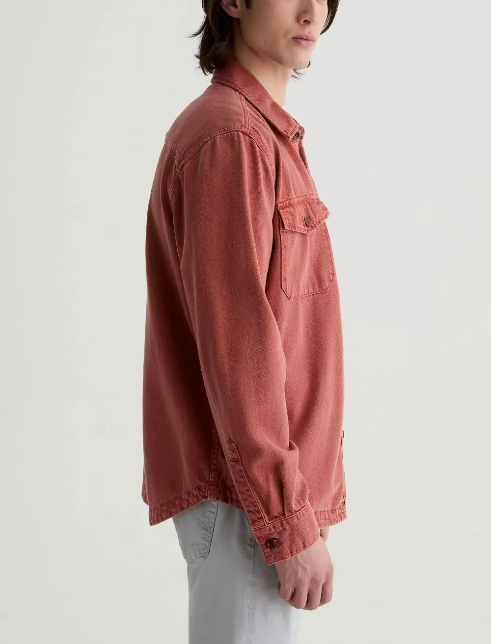 Men's Button Front Flap Pocket Shirt Jacket