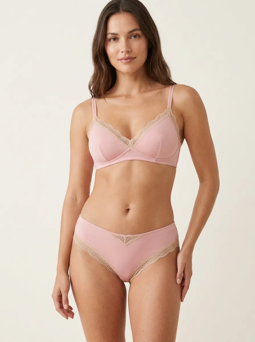 Women's Lace Trim Lingerie Set