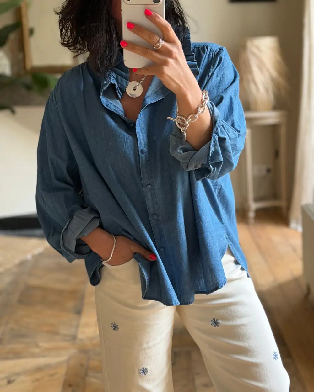 Cotton Denim Blouse