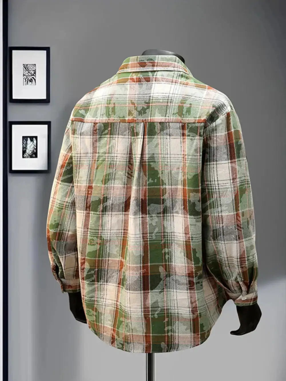 Cotton Plaid Long Sleeve Shirt