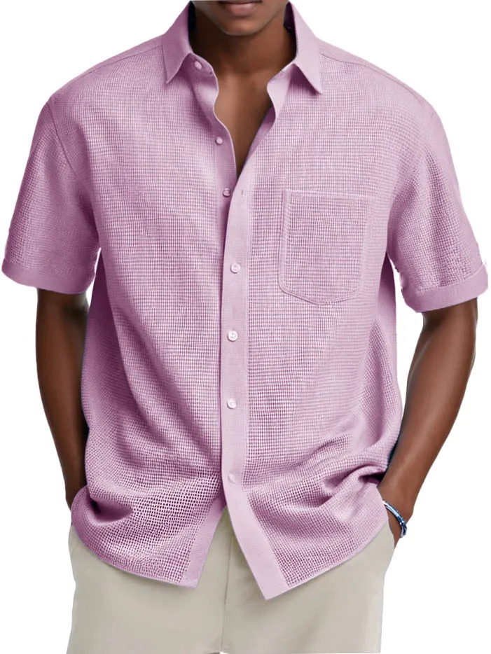 Everyday Textured Knit Pocket Shirt