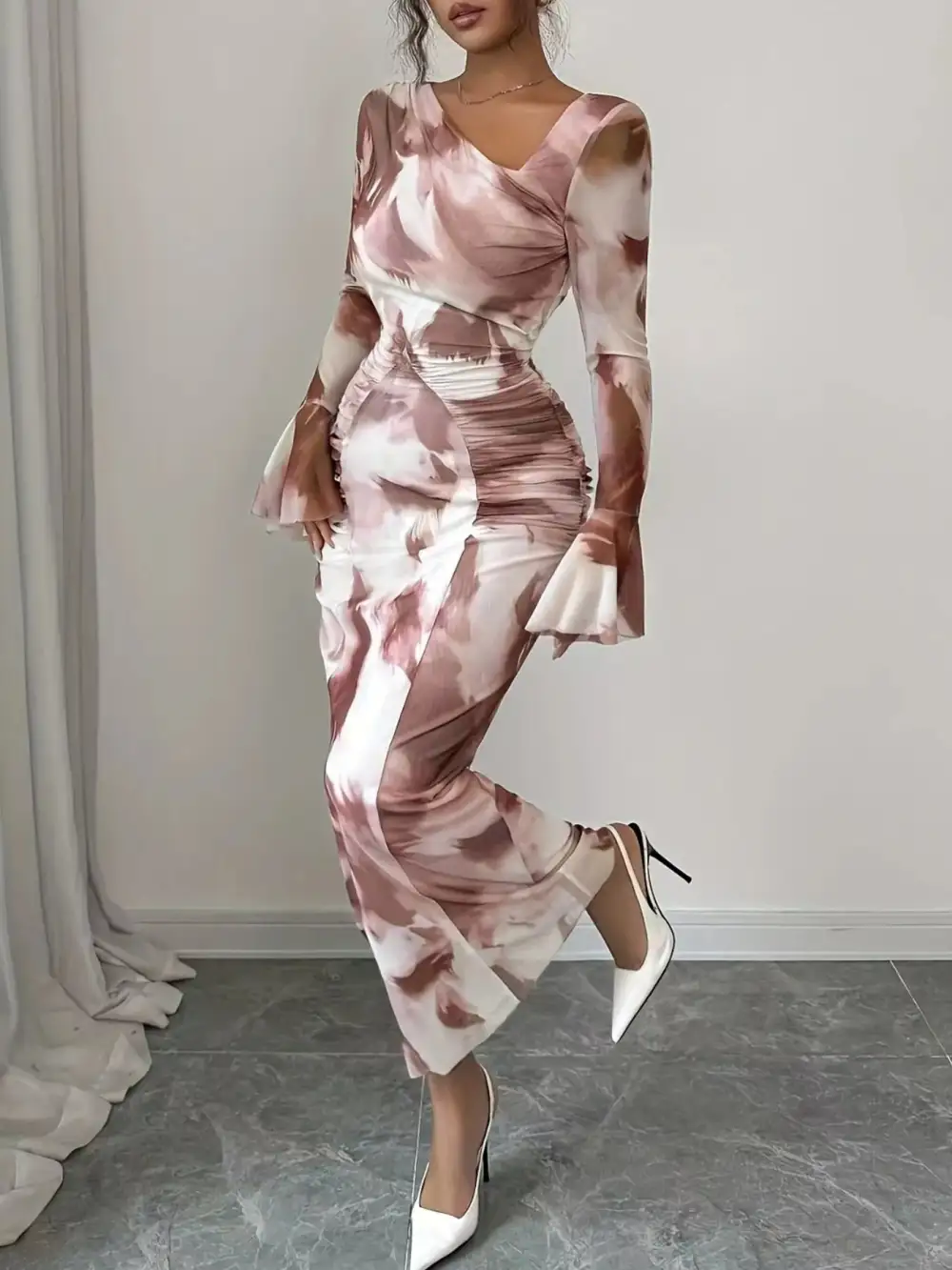 Easy Fit Long Sleeve Maxi Dress