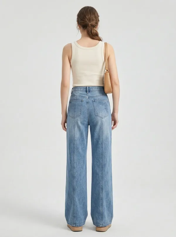 Women's Wide Leg Casual Denim Jeans
