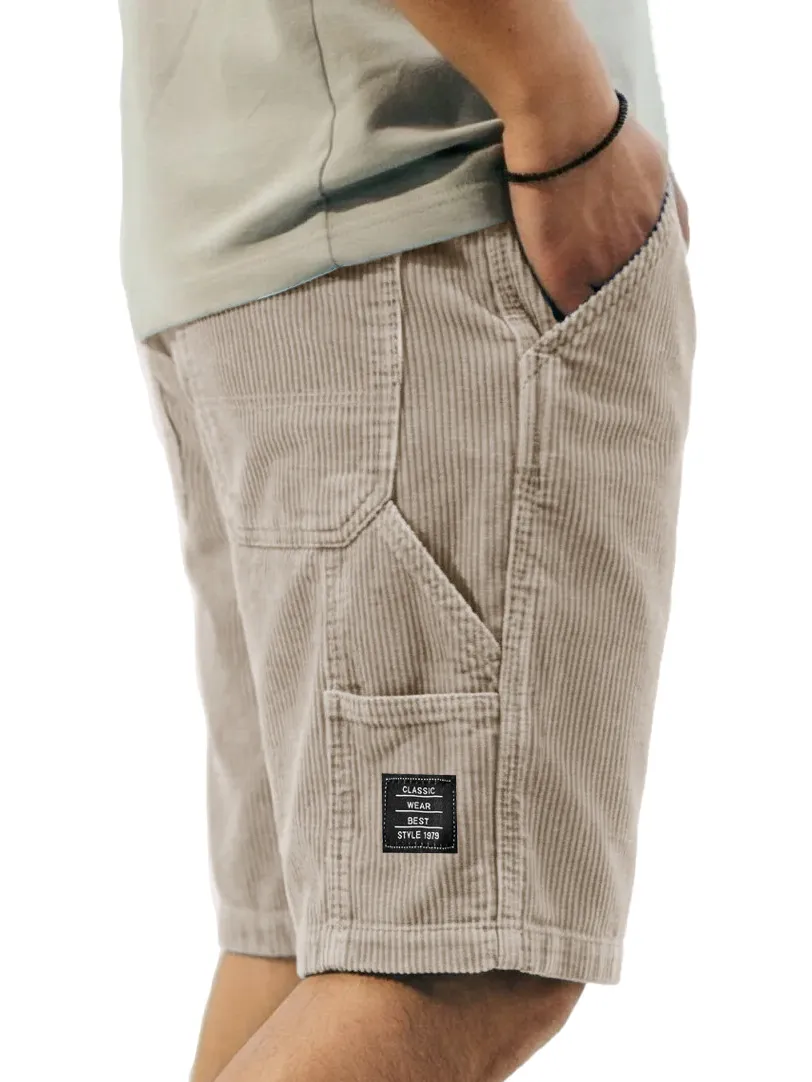 Textured Utility Pocket Relaxed Shorts