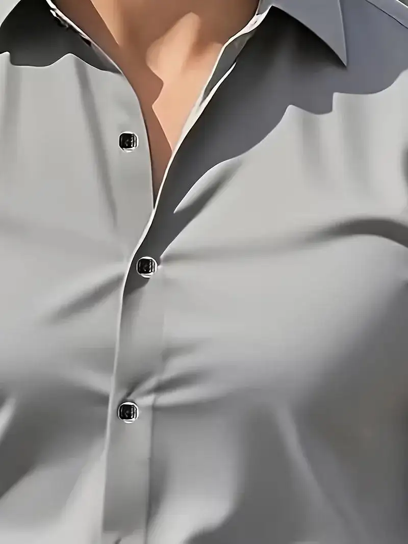 Slim Fit Button Detail Casual Shirt