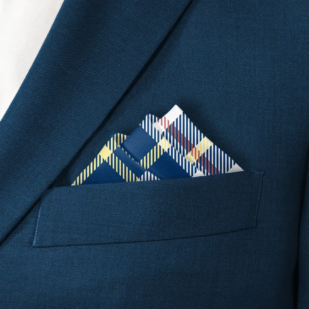Elegant Sharp Plaid Textured Pocket Square