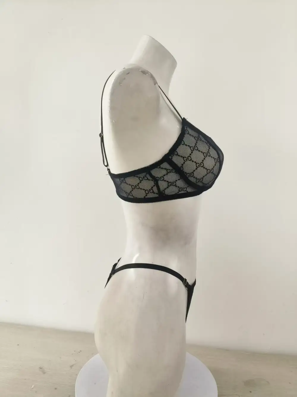 Sheer Diamond Mesh Bra And Panty Set