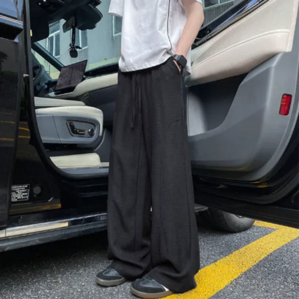 Cotton-Linen Relaxed Straight-Leg Pants