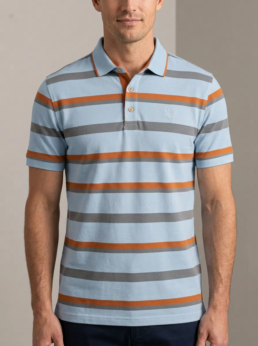 Classic Striped Men's Polo Shirt