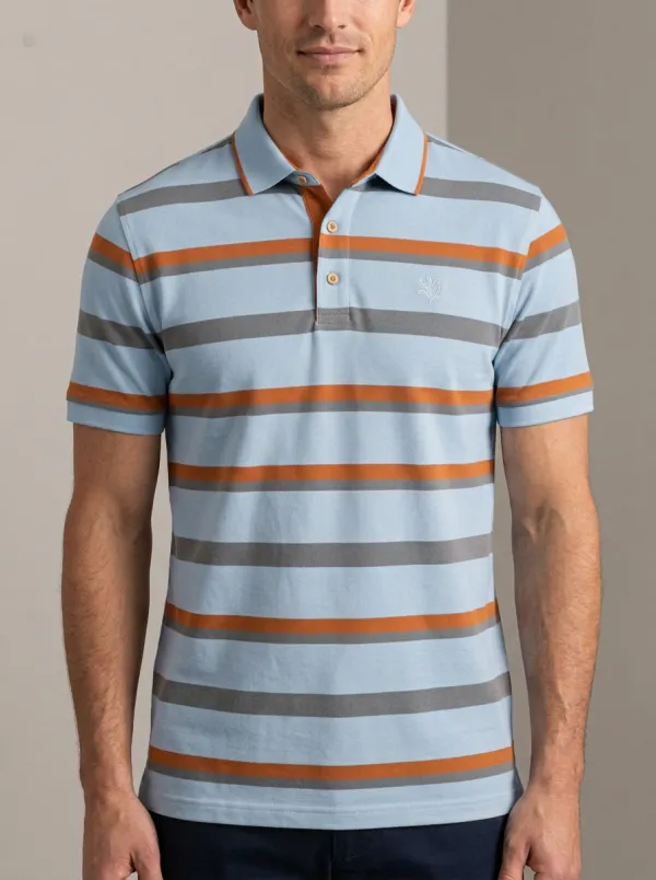 Classic Striped Men's Polo Shirt