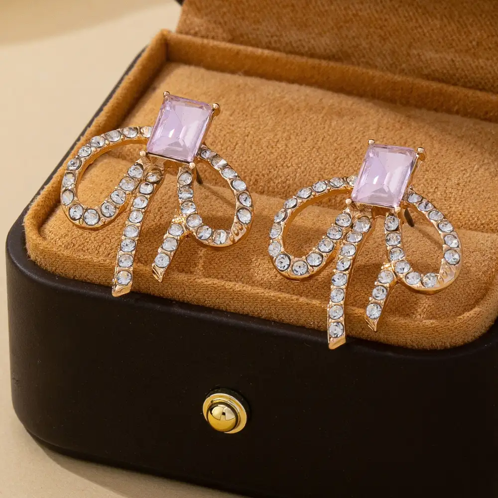 merald Cut Pink Crystal Rhinestone
