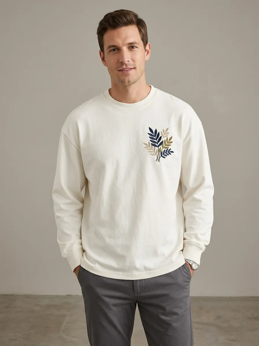 Men's Long Sleeve Core Essential Minimal Style Shirt
