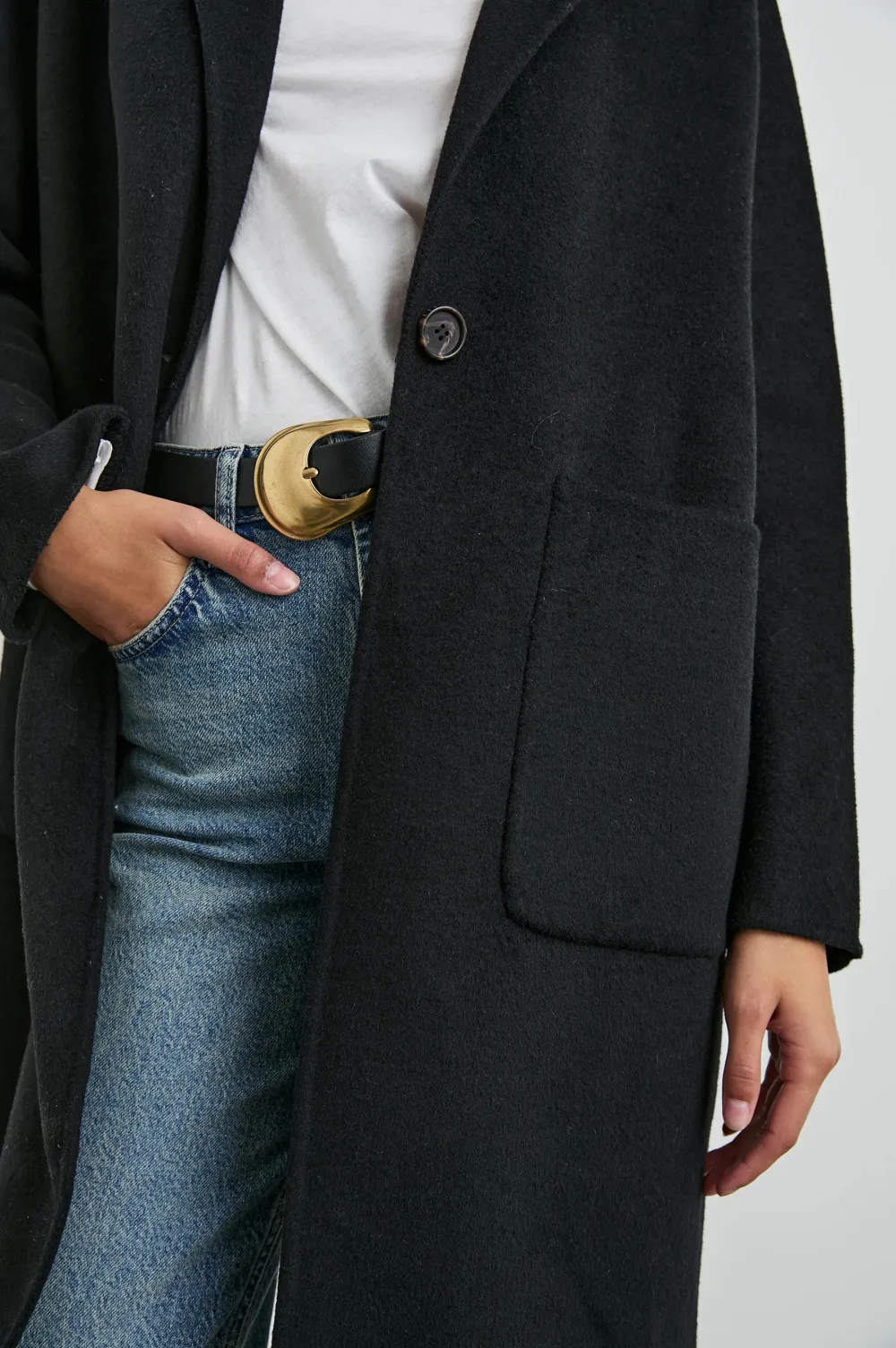Luxurious Batwing Sleeve Wool Long Coat