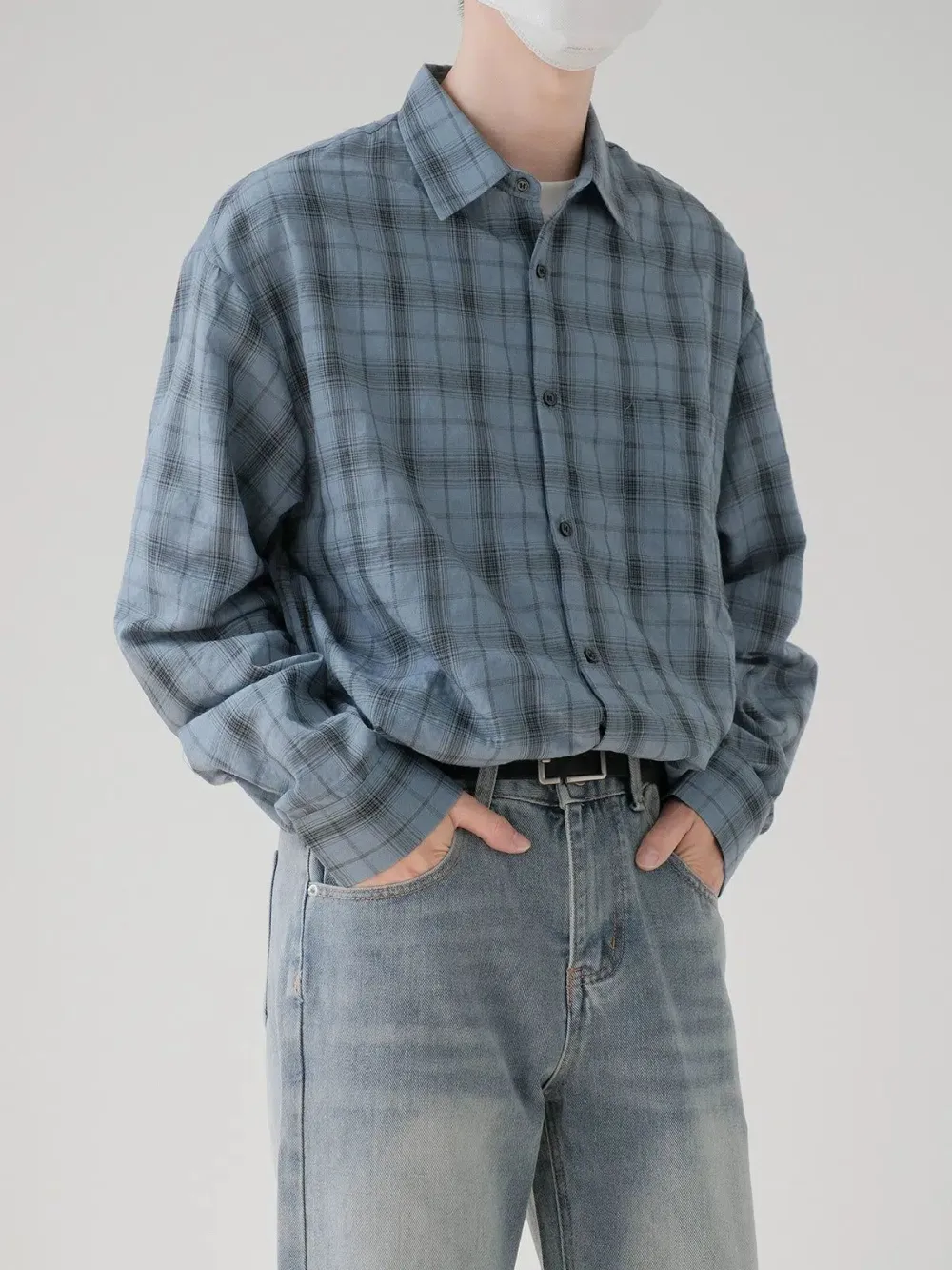 Faded Plaid Flannel Shirt