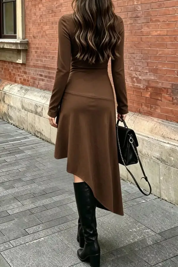 Graceful Long Sleeve Casual Dress