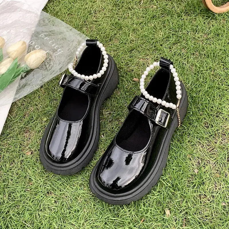 Leather Mesh Loafer Pumps