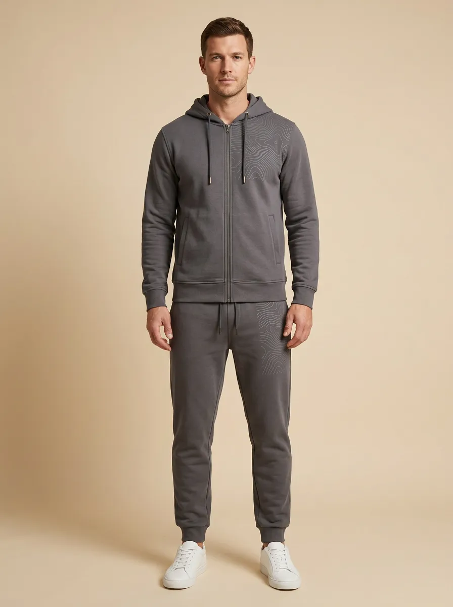 Men's Everyday Outdoor Explorer Topographic Map Print Jogger Set