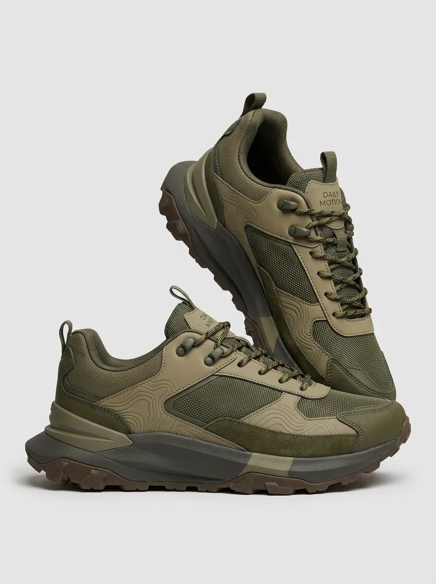 Urban Hiking-Inspired Topographic Casual Sneakers