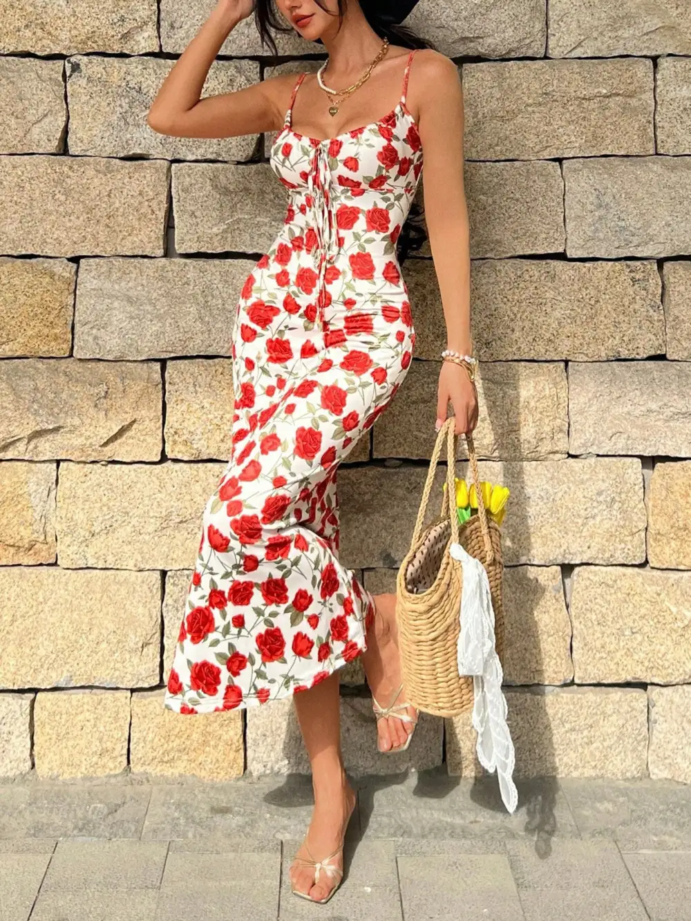 Finish Floral Printed Midi Dress