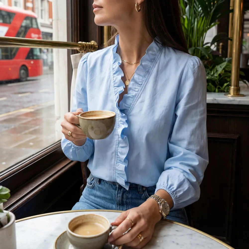  Ruffle Soft Blouse