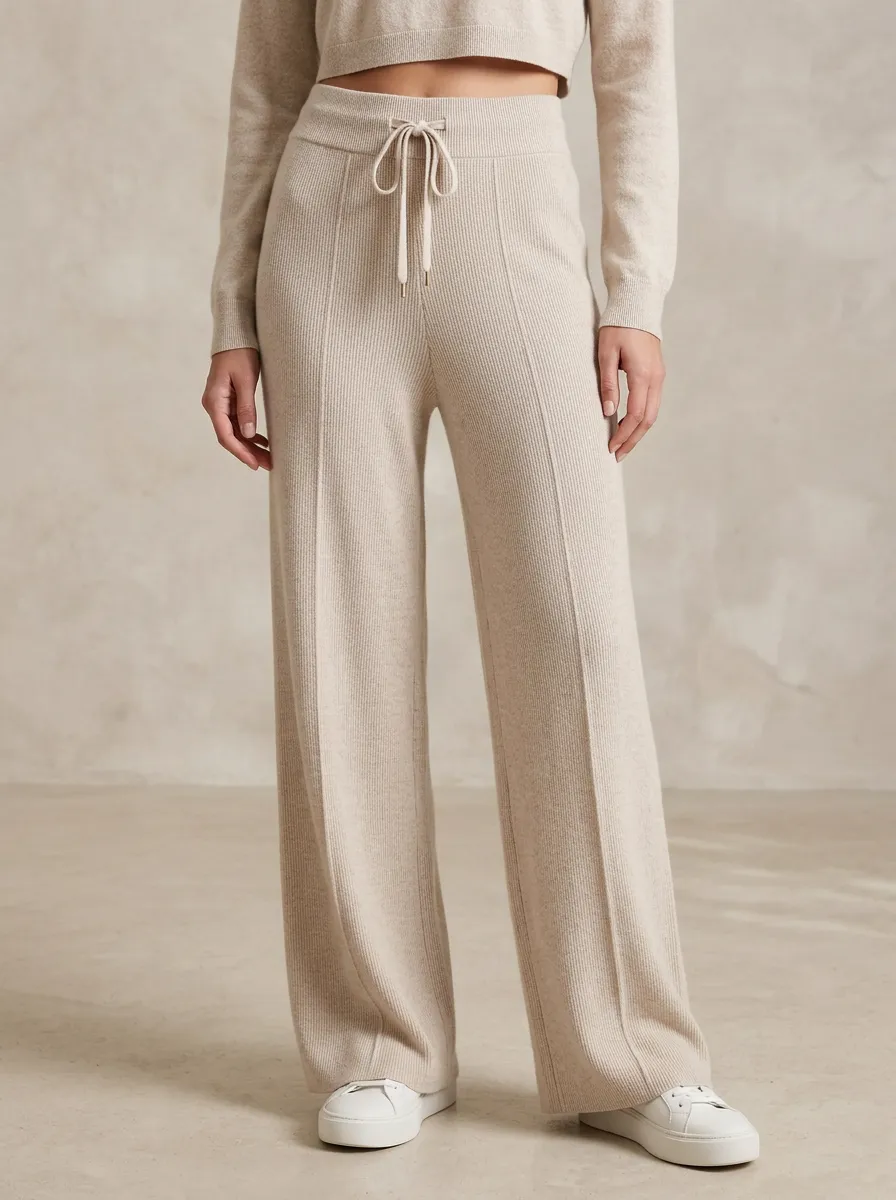 Women's Classic Ribbed Drawstring Sport Pants