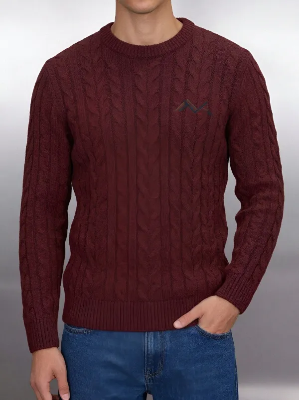 Men's Charcoal Graphic Embroidered Charcoal Knit Sweater