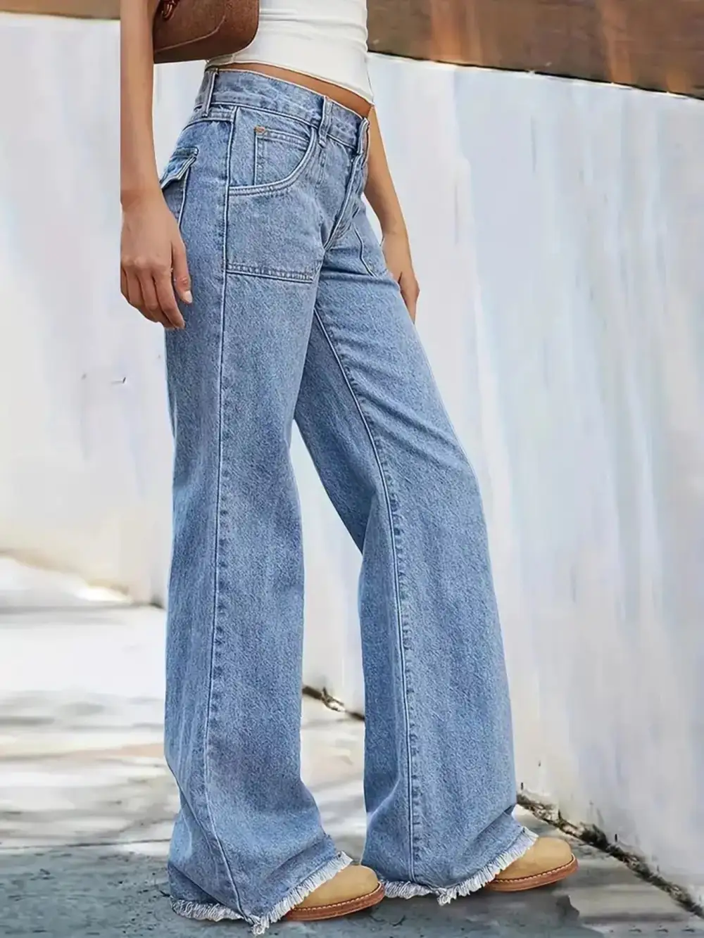 High-Waisted Wide Leg Jeans For Women