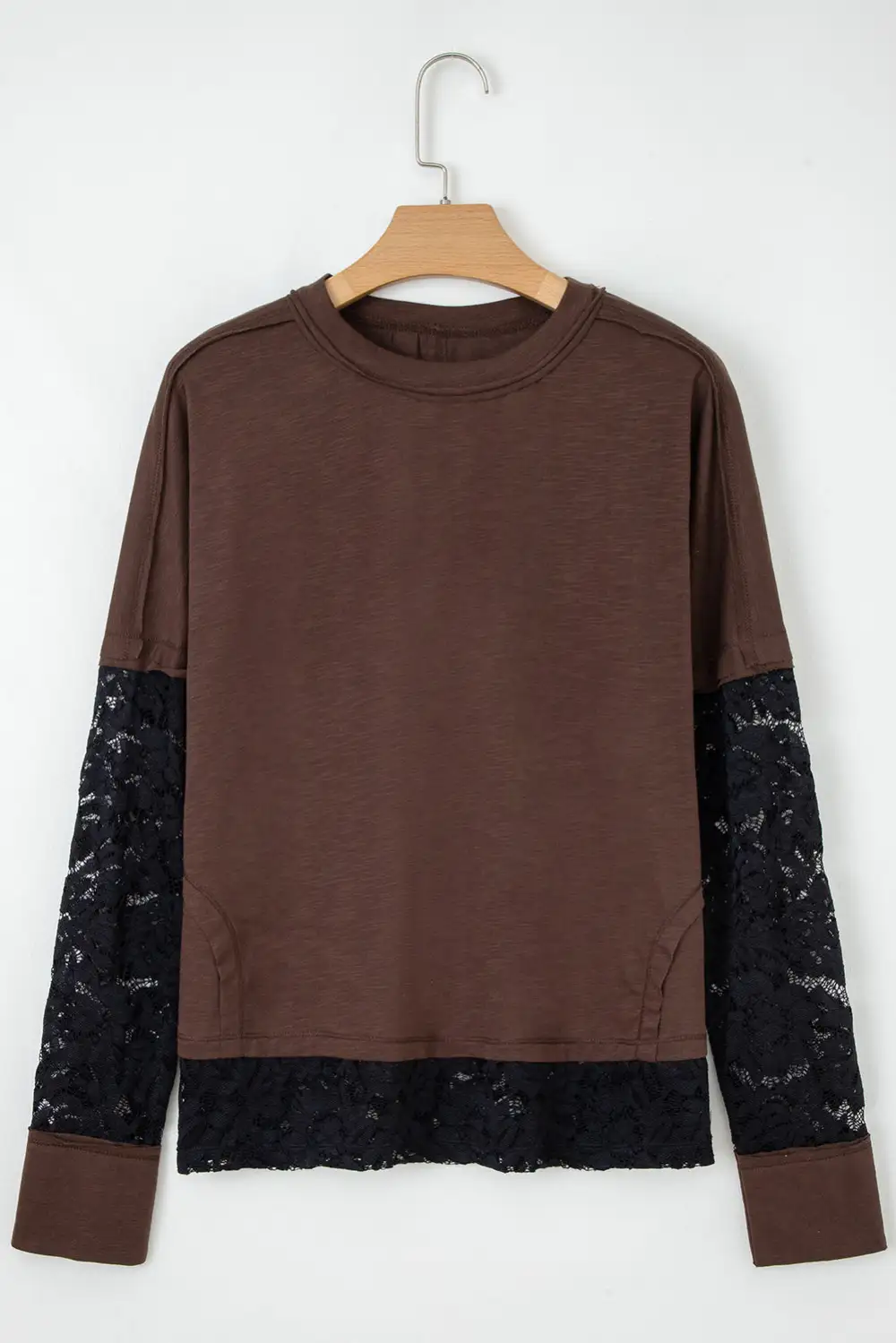 Women's Sheer Lace Long Sleeve T-Shirt