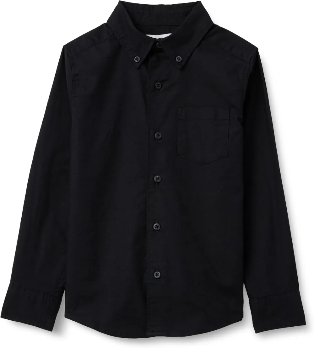 Amazon Essentials Boys' Long Sleeve Oxford Button Down Shirt, Regular Fit, Stretch Fabric